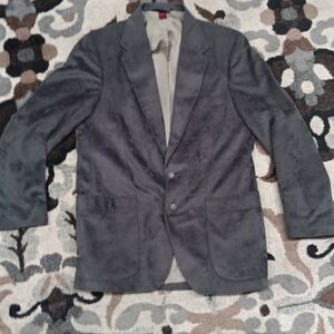 VTG Wm F. Farah Gray Microfiber 40R Sport Blazer Jacket Timeless USA Classic